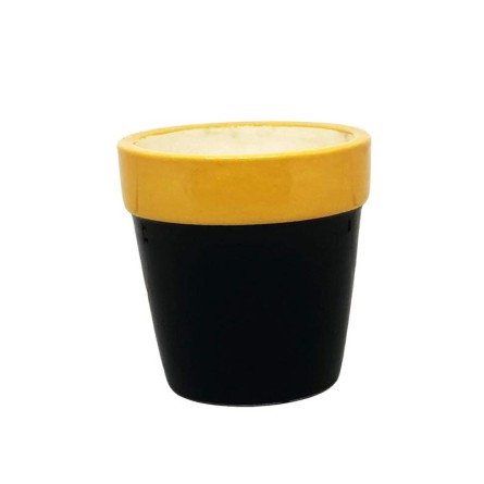 Black Yellow Ceramic Pot